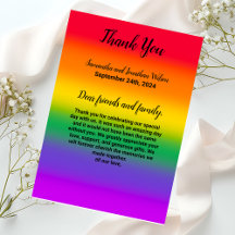 Watercolor Rainbow Gay Pride Thank You Card