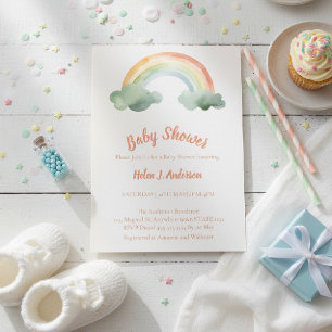 Watercolor Rainbow Gender Neutral Baby Shower  Invitation