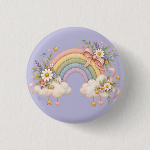 Watercolor Rainbow Gift – Charming Cloud 3 Cm Round Badge