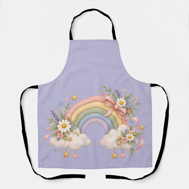 Watercolor Rainbow Gift – Charming Cloud Apron (Front)
