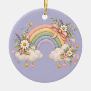 Watercolor Rainbow Gift – Charming Cloud Ceramic Tree Decoration