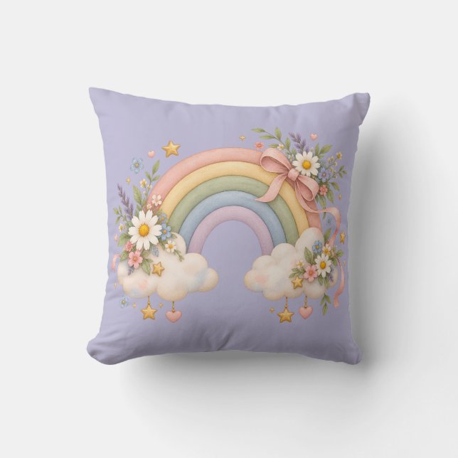 Watercolor Rainbow Gift – Charming Cloud Cushion (Front)