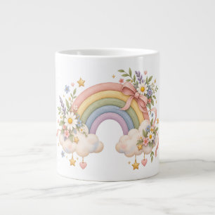 Watercolor Rainbow Gift – Charming Cloud Large Coffee Mug