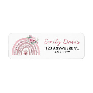 Watercolor Rainbow Girl Return Address Label