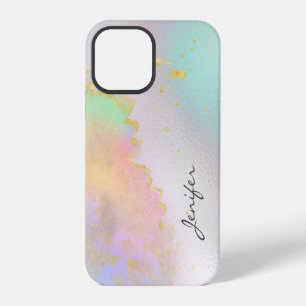 Watercolor rainbow gold holographic abstract Case- iPhone 12 Pro Case