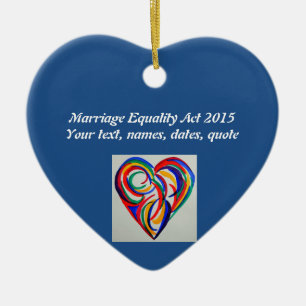 Watercolor rainbow heart, Marriage Equality Ceramic Tree Decoration