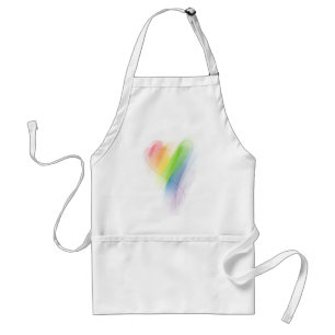 Watercolor Rainbow Heart Standard Apron