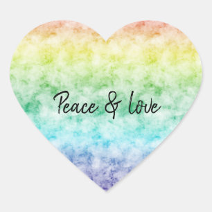 Watercolor Rainbow   Heart Sticker
