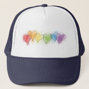 Watercolor Rainbow Hearts Trucker Hat