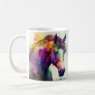 Watercolor Rainbow Horse Coffee Mug