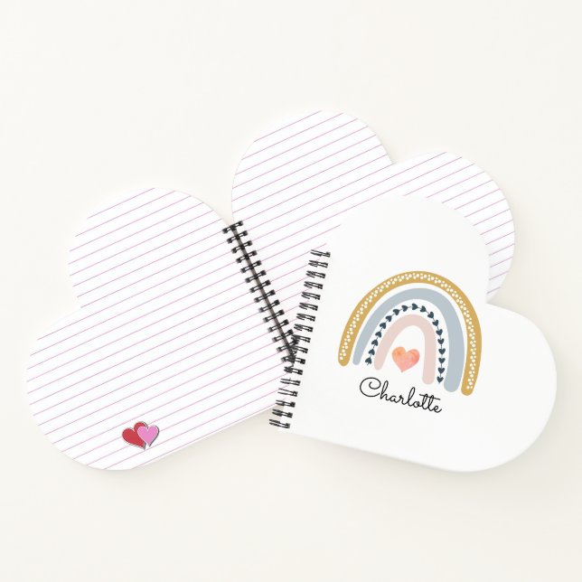 Watercolor Rainbow Kid's Personalised Notebook (Inside)