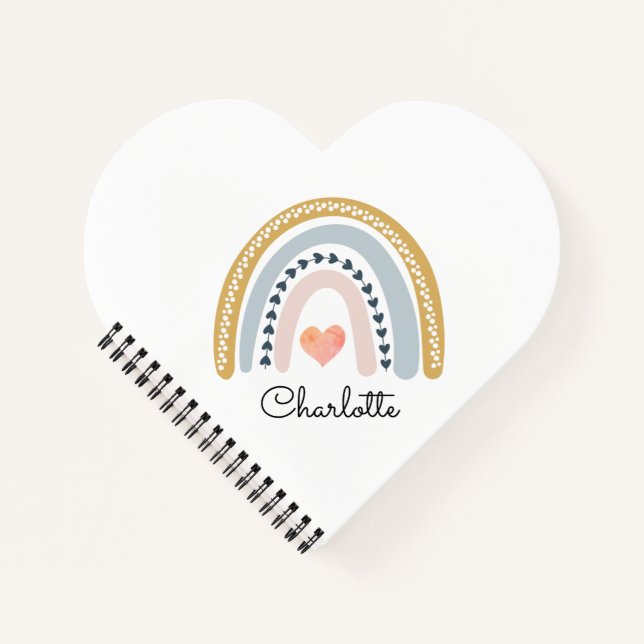 Watercolor Rainbow Kid's Personalised  Notebook (Front)