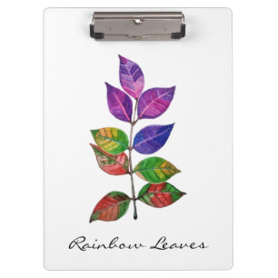 Watercolor Rainbow Leaves Clipboard