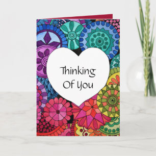 Watercolor Rainbow Mandala With Heart Card