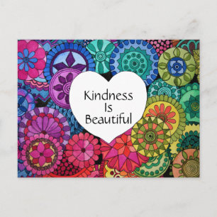 Watercolor Rainbow Mandala With Heart Postcard