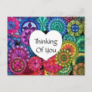 Watercolor Rainbow Mandala With Heart Postcard