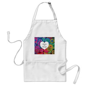 Watercolor Rainbow Mandala With Heart Standard Apron