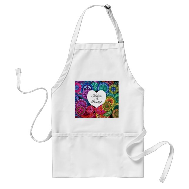 Watercolor Rainbow Mandala With Heart Standard Apron (Front)