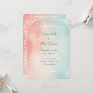 Watercolor Rainbow Minimalist  Wedding Invitation