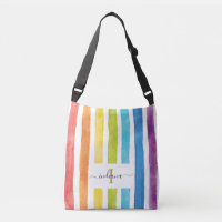 Watercolor Rainbow Monogram Name Script Daughter