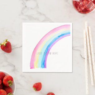 Watercolor Rainbow Napkin