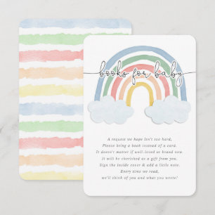 Watercolor rainbow pastel books for baby enclosure card