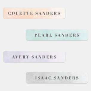 Watercolor Rainbow Pastel Waterproof Name