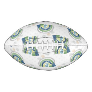 Watercolor Rainbow Pattern American Football