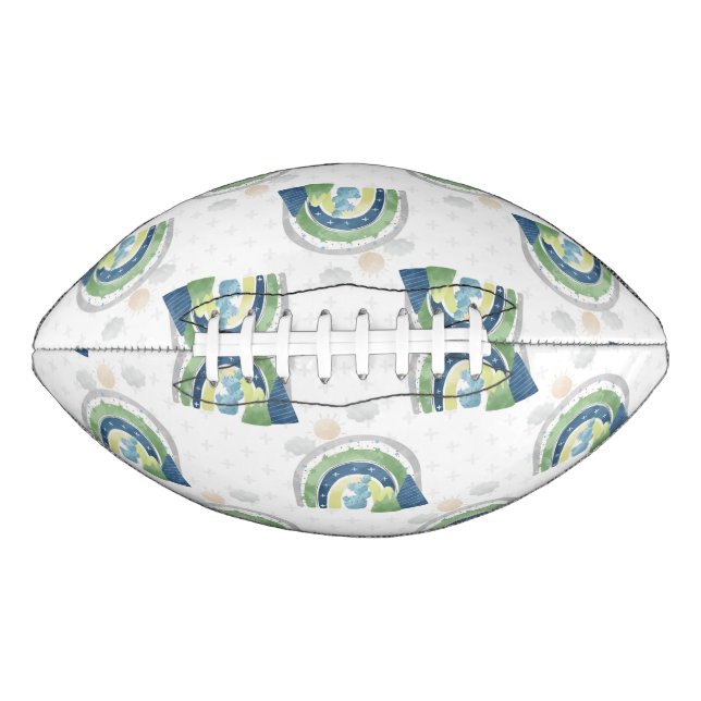 Watercolor Rainbow Pattern American Football (Front)