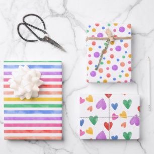 Watercolor Rainbow pattern birthday  Wrapping Paper Sheet