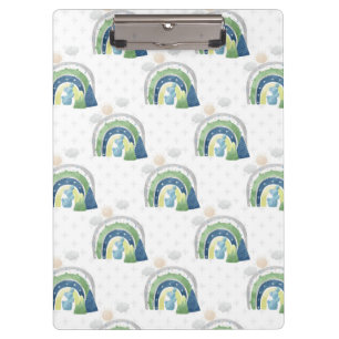 Watercolor Rainbow Pattern Clipboard