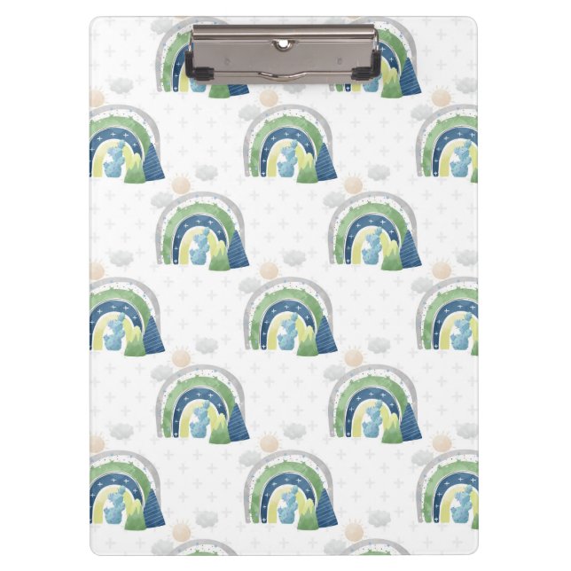 Watercolor Rainbow Pattern Clipboard (Front)