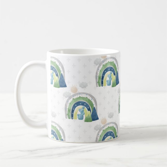 Watercolor Rainbow Pattern Coffee Mug (Left)