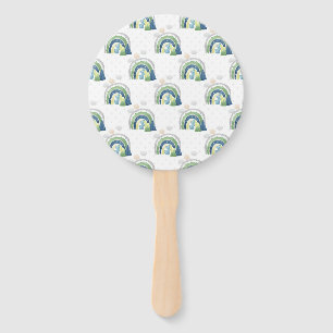 Watercolor Rainbow Pattern Hand Fan