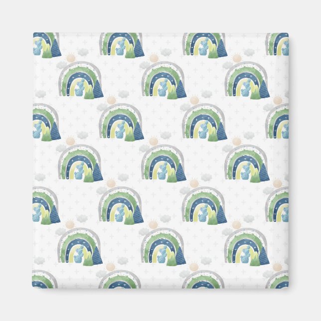 Watercolor Rainbow Pattern Magnet (Front)
