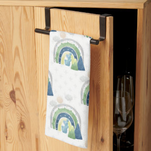 Watercolor Rainbow Pattern Tea Towel
