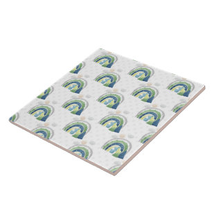 Watercolor Rainbow Pattern Tile