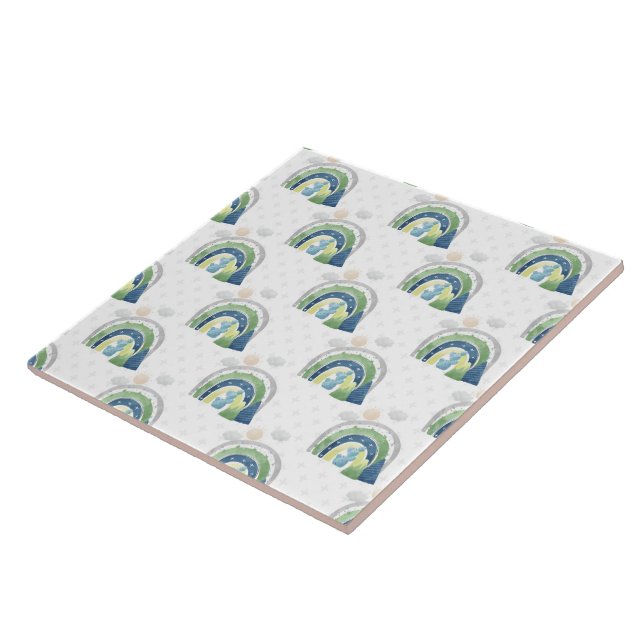 Watercolor Rainbow Pattern Tile (Side)