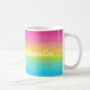 Watercolor Rainbow Personalised Mug
