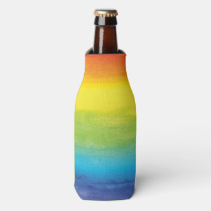 Watercolor Rainbow Pride Bright Vibrant Bottle Cooler
