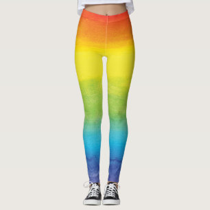 Watercolor Rainbow Pride Bright Vibrant Leggings