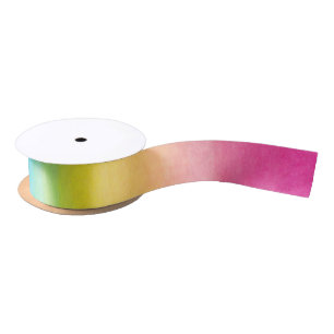 Watercolor Rainbow Ribbon Satin Ribbon