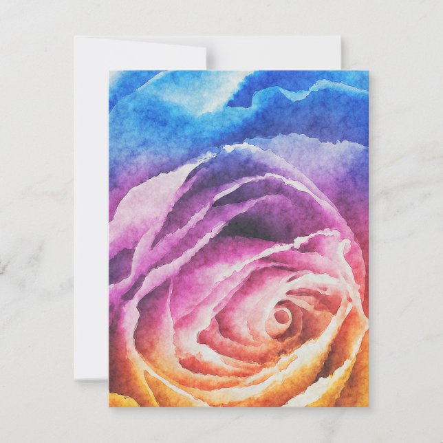 Watercolor Rainbow Rose (Front)