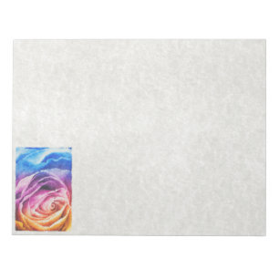 Watercolor Rainbow Rose Notepad