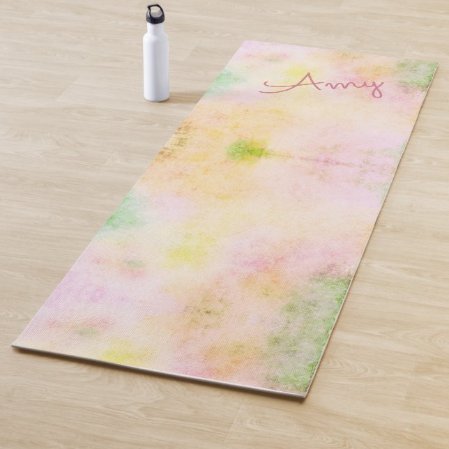 Watercolor Rainbow Sherbet Yoga Mat (In Situ)
