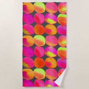 Watercolor rainbow spots art beach style beach towel