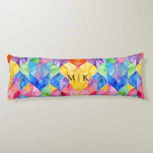 Watercolor Rainbow Stained Glass Body Cushion