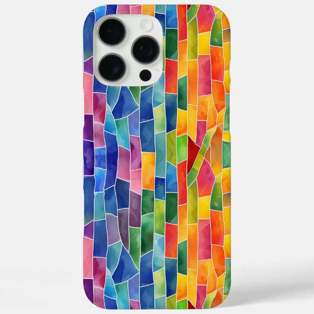 Watercolor Rainbow Stained Glass Case-Mate iPhone Case (Back)