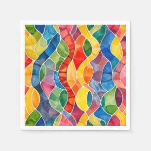 Watercolor Rainbow Stained Glass Napkin