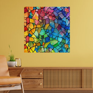 Watercolor Rainbow Stained Glass Poster